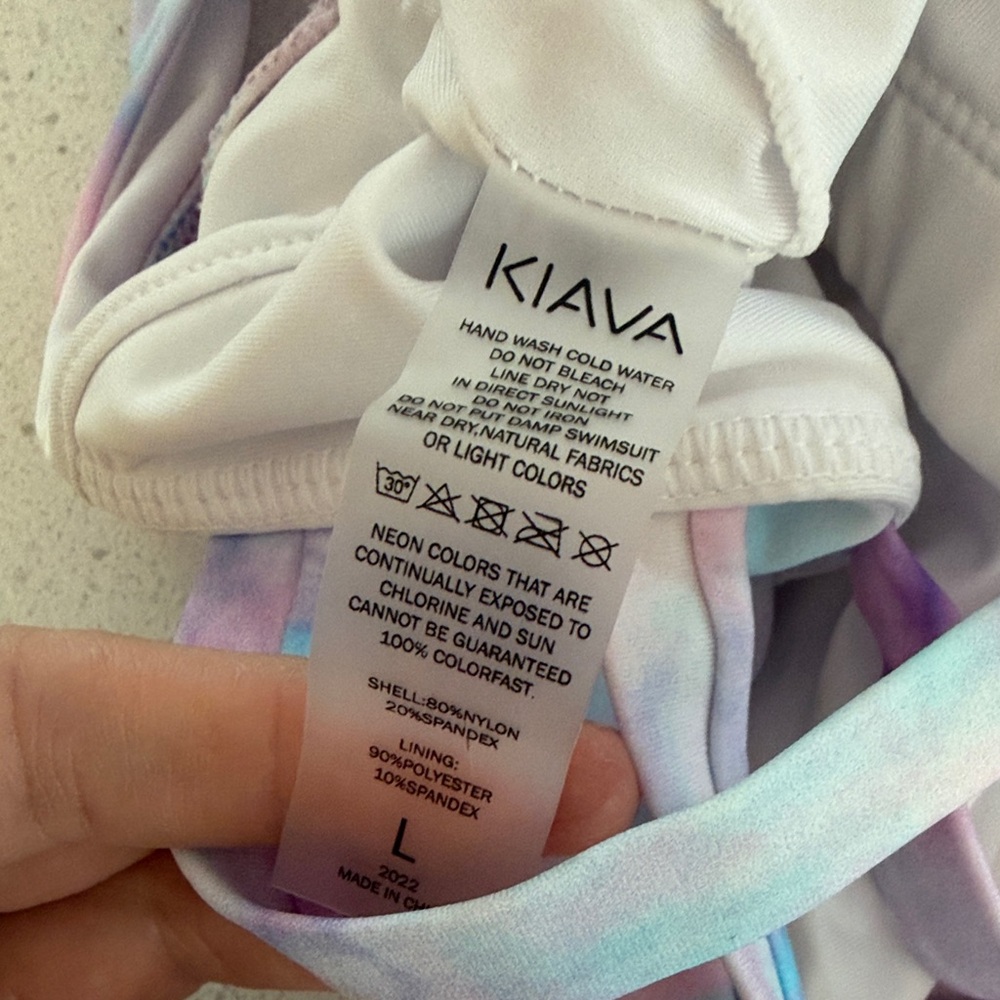 KIAVA Tie-Dye Bikini/Workout Top - Pink, Blue, Purple - Picture 3 of 3